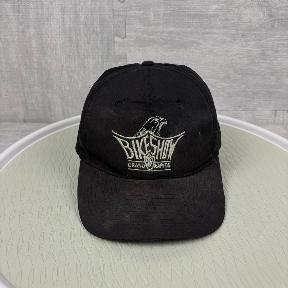Vintage Grand Rapids Michigan Bike Show Hat Cap Snapback Black Biker Motorcycle